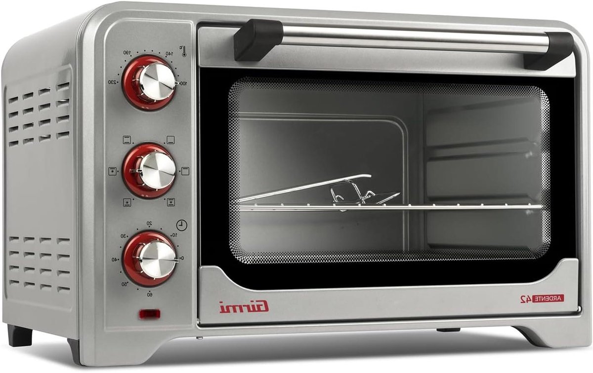 Elektrische Oven - Heteluchtoven Keuken - Gelijkmatig Bakken - Ruime 42 Liter - 2000 Watt - Zilver