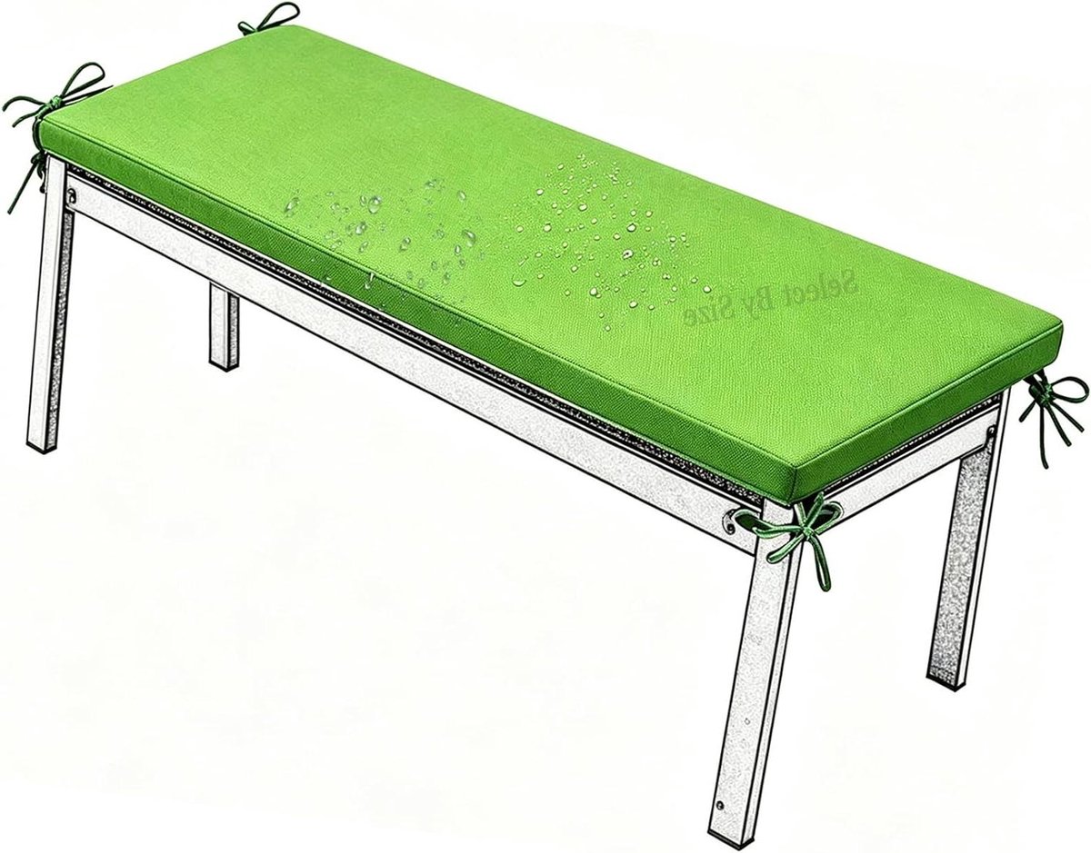 Tuinbank Kussen - Zitkussen Buiten - Comfortabel Zitten - Waterafstotend Polyester - 100x60 cm - Grasgroen