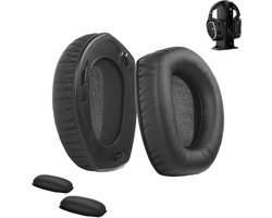 Comfortabele Vervangende Oorkussens en Hoofdband Kussen Set voor Draadloze Hoofdtelefoons, Geschikt voor Sennheiser HDR RS165 RS175 RS185 RS195, Met Echte Leren Afwerking
