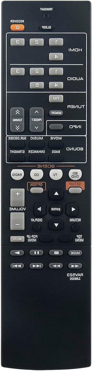 Vervangende Afstandsbediening - Universele Afstandsbediening Reserve Afstandsbediening - AV Receiver Bediening - Geen Programmering Nodig