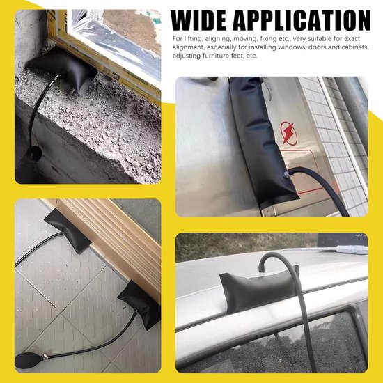 Luchtwig Pompset - Opblaasbare Krik - Precisie Uitlijning - Scheurvast Rubber - 4 Stuks - Zwart — afbeelding 5