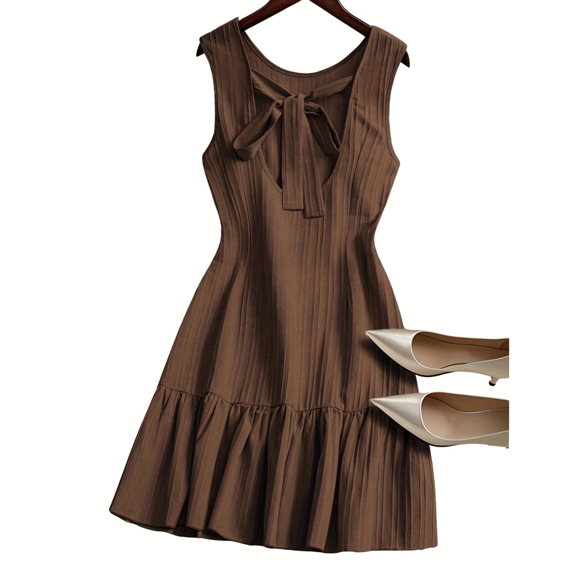 Currero Zomerjurk Dames Zomerjurken Volwassenen Vrouwen Midi Jurk Ibiza Stijl Sundress Dress L Olijfbruin