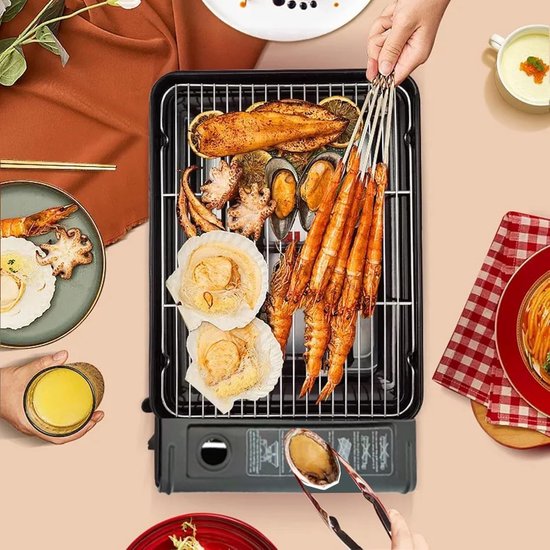 Draagbare Camping Grillset - Compacte BBQ Set met Grillrooster en Grillpan voor Buiten van Merkloos — afbeelding 3