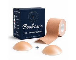 Confidance Boob Tape - met Tepelcovers - Boobtape - Fashion Tape - Borst Tape - 5 CM Breed - 5M rol - Pijnloos verwijderen
