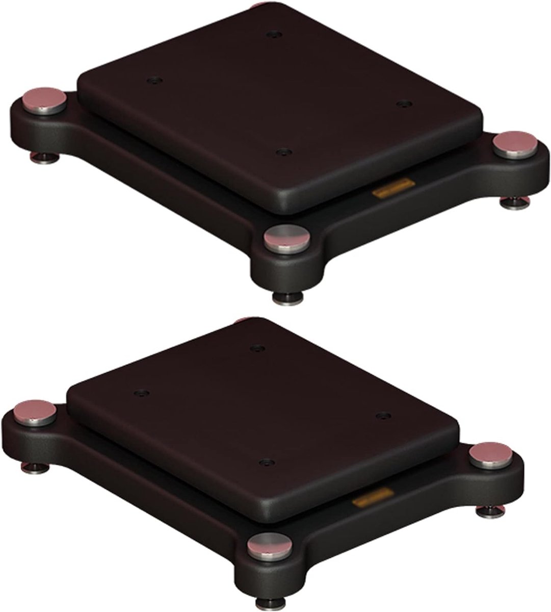 Subwoofer Isolatie Stand - Speaker Basis - Geluid Verbeteren - Koperen Spike Voeten - 30x36cm - Zwart