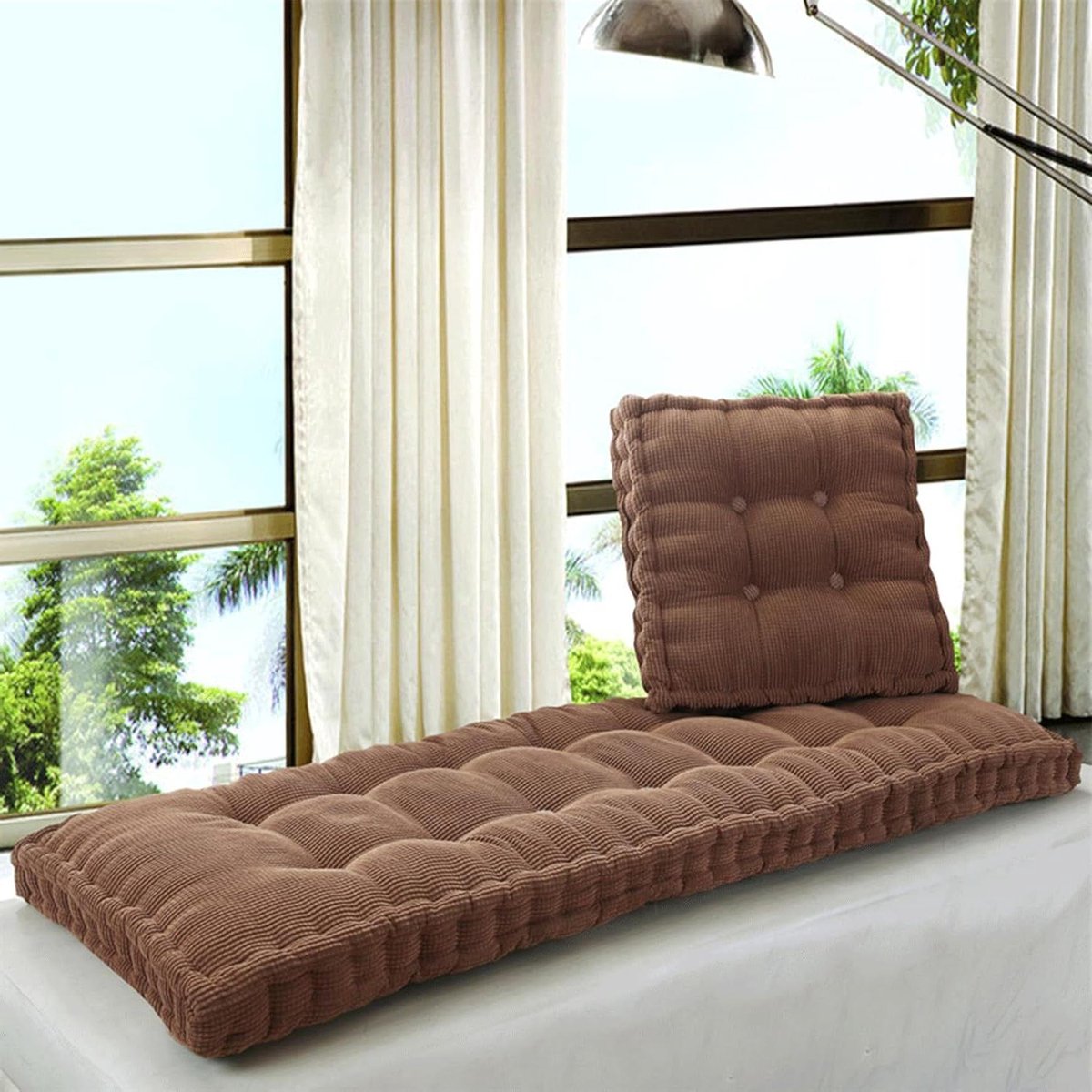 Bankkussen - Zitkussen - Comfortabel Zitten - Extra Dik - 55 x 155 cm - Bruin