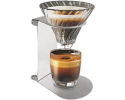 Koffiezetapparaat standaard - Koffiedruppelaar houder - Koffie zetten - Opvouwbaar roestvrij staal - 13.5 x 12.5 cm - Zilver
