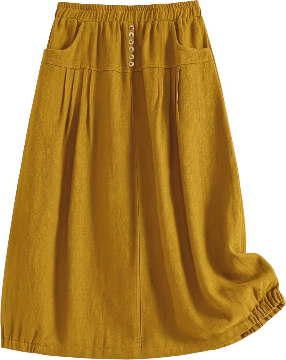 Currero Broekrok Dames Skort Skirts Skirt Rok Midi Korte Broek Culotte Wandelrok Rokje Legging Geelbruin