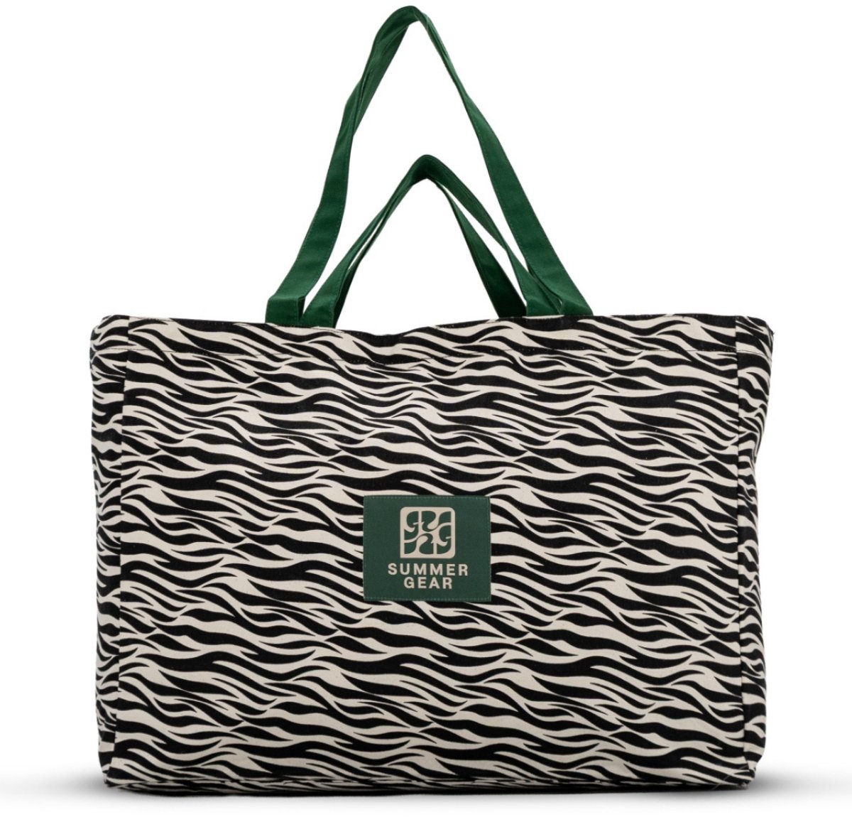Grote Strandtas XL met Rits - Stevig Canvas - Zwarte Zebraprint