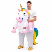 Opblaas kostuum eenhoorn - Unicorn pak voor volwassenen - Festival kostuum - Carnaval kostuum - Met USB Mini Ventilator en Batterijhouder - Multicolor
