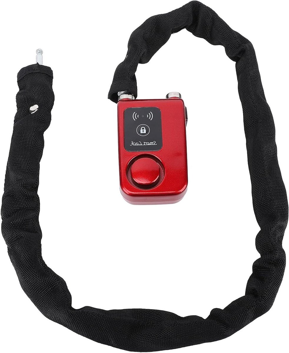 Voertuig Kettingslot - Fiets Kettingslot Motor - Voertuig Beveiligen - APP Bediening Alarm - 80 Cm - Rood