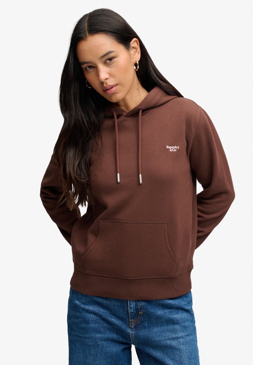 Superdry Signature Geborduurde Hoodie Dames Hoodies Bruin