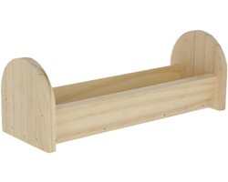 Voerbak Knaagdieren - Voerbakje Hout - Voeren Kleine Dieren - Ruimte Voor Meerdere - 550 ml - Bruin