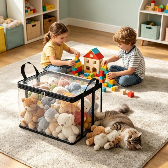Transparante opbergzakken - Herbruikbare organizer - Kleding opbergen - Extra grote capaciteit - 34x30x3 cm - Zwart — afbeelding 5