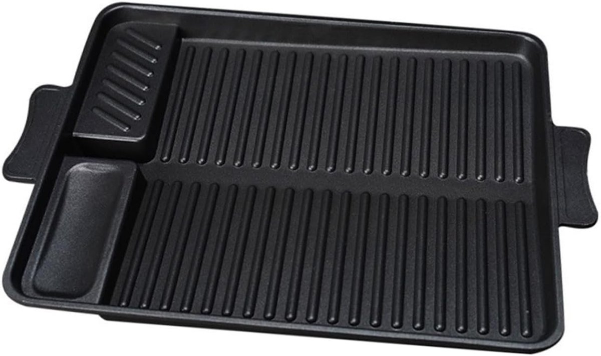 Grillplaat Bakplaat Buiten koken Antiaanbaklaag 26x24x5 cm Zwart