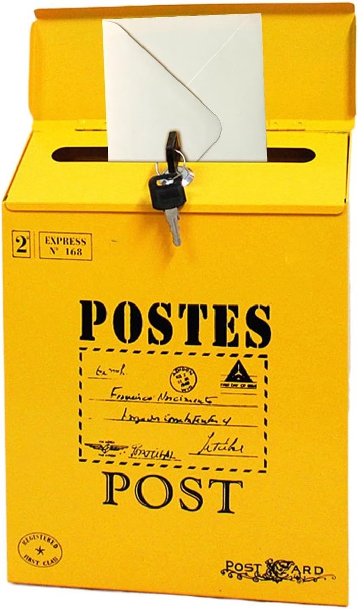 Muur brievenbus - Post houder - Post ontvangen - Waterdicht slot - 30 x 23 x 6 cm - Rood