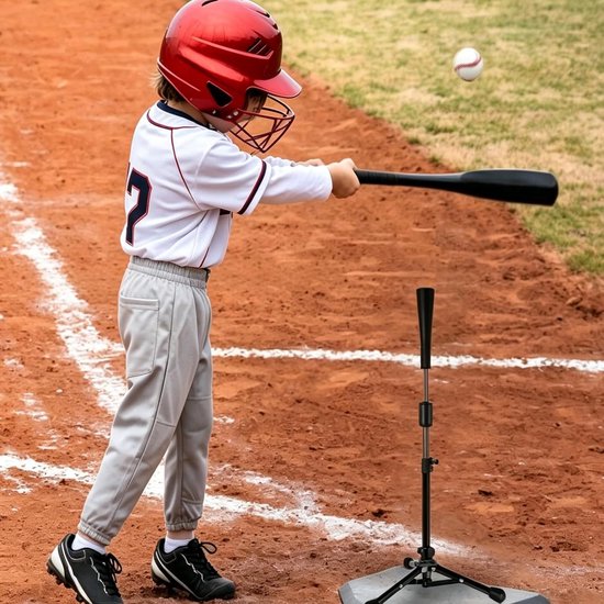 Honkbal Statief - Softbal Tee - Slag Training - Verstelbare Hoogte - 59-101 cm - Zwart — afbeelding 3