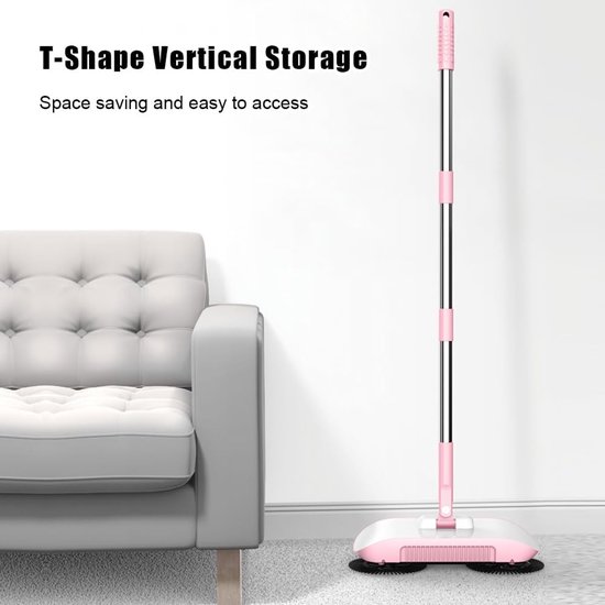 Veegmachine - Vloerreiniger - Huishoudelijk schoonmaken - 3-in-1 functie - 102 cm - Roze — afbeelding 4