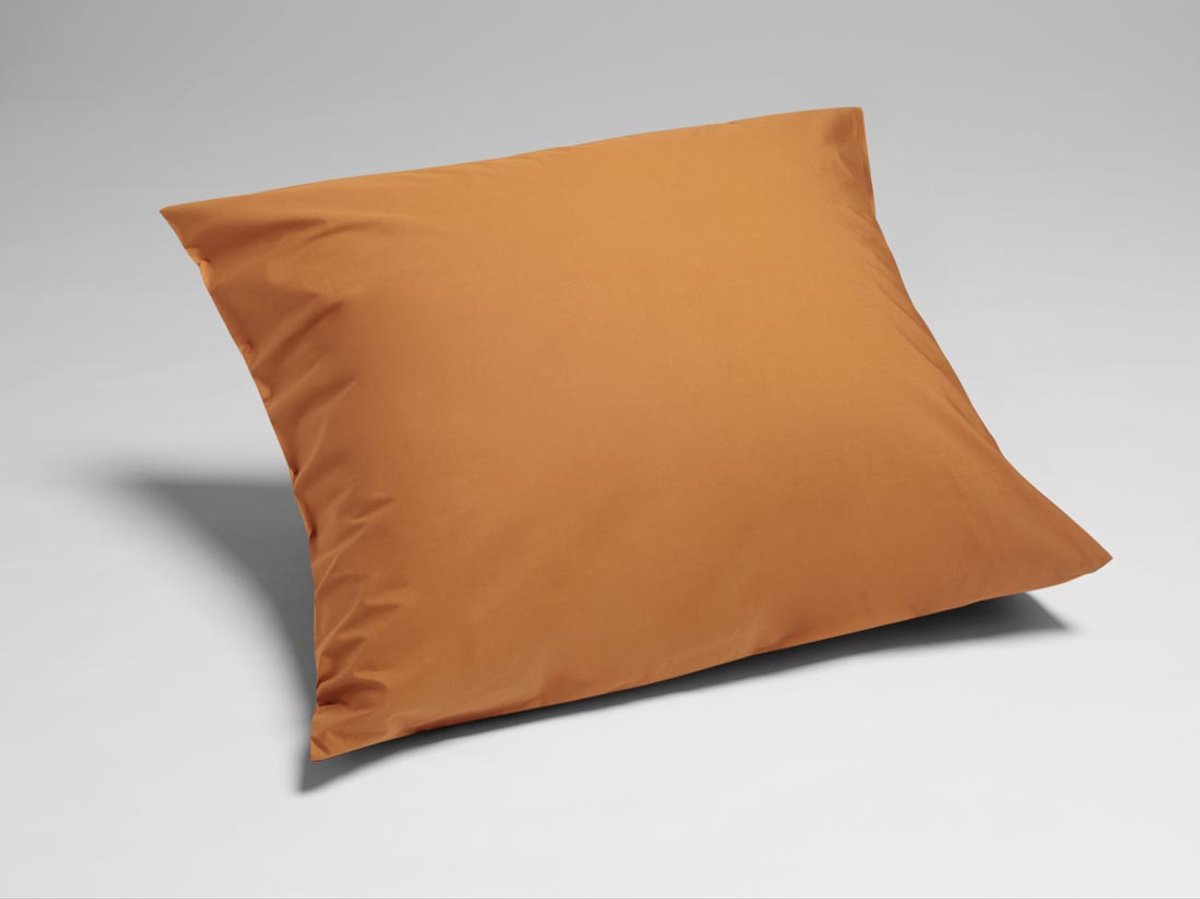 Yumeko kussensloop percal katoen okergeel 65x65 - Bio, eco & fairtrade - 1 stuk
