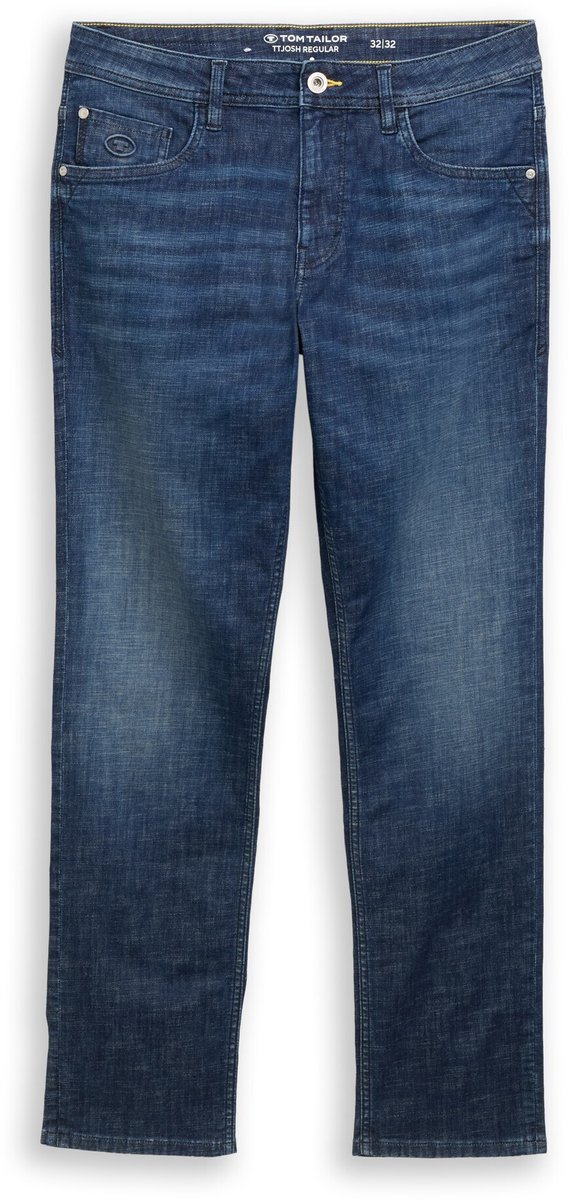 Tom Tailor - TTJOSH REGULAR SLIM-jeans - Maat 36/30 - Used Dark Stone Blue Denim