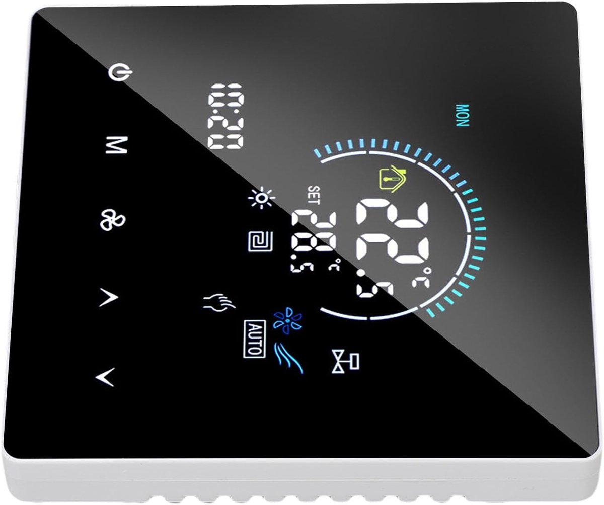 Slimme Thermostaat - Verwarmingsregelaar App Bediening - Energie Besparen - Kinderslot Functie - VA LCD Display - Zwart