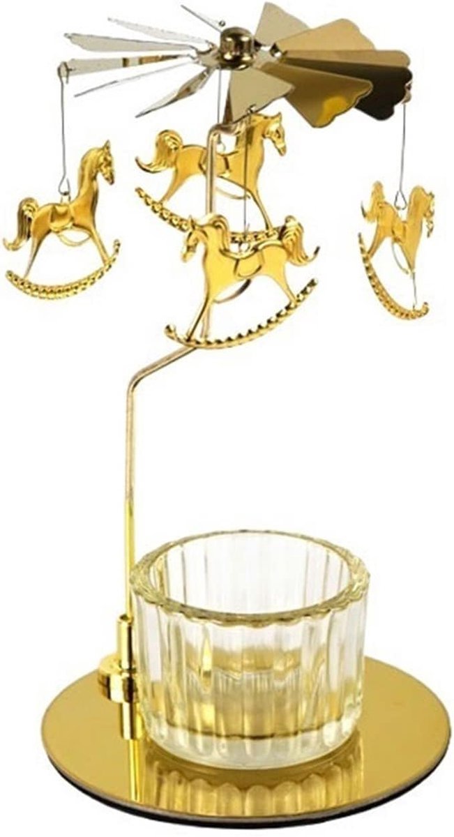 Kaarsenhouder - Draaiende Kandelaar - Sfeer Creëren - Roterende Ventilator - 50 Gram - Zilver