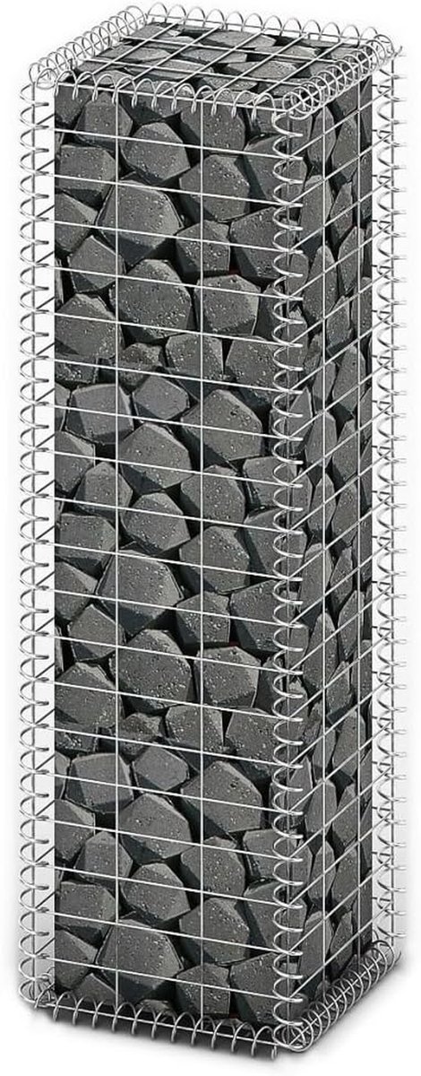Keerwand Gabion - Stenen Korven - Tuin Decoratie - Verzinkt Staal - 100x30x30cm - Zilver