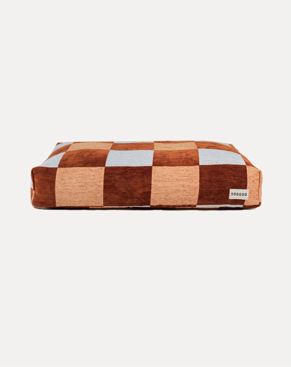 DOGGUO® Orthopedisch Hondenkussen – M 85×55 cm – Hondenmatras – Honden Kussen voor Hond – Zachte Hondenbed – Wasbare Hoes – Memory Foam Hondenmand – Dog Bed – Coussin Chien – Brown Beige Blue