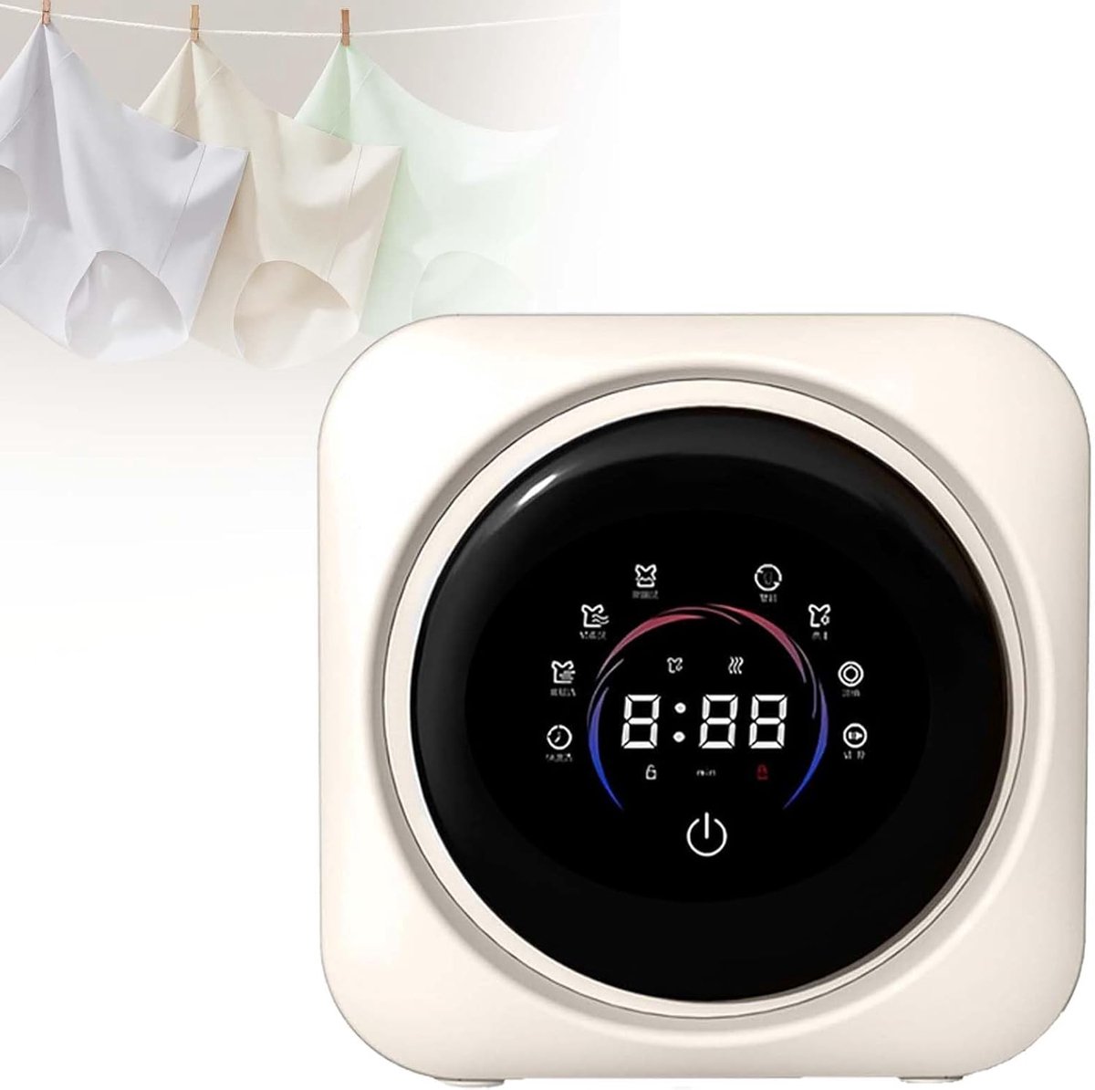 Mini Wasdroger Draagbare Wasmachine Ondergoed Wassen Zelfreinigende Trommel 0.3 kg Capaciteit Wit