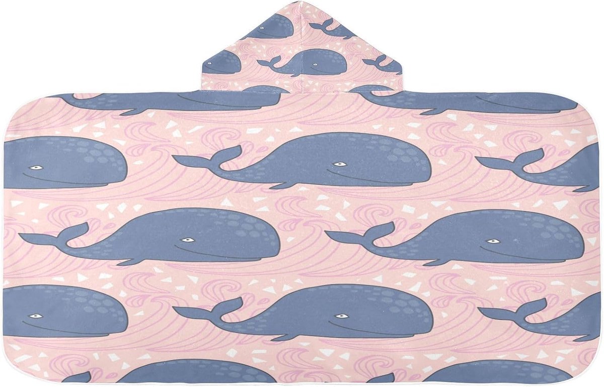 Kinder Badjas - Met Capuchon - Na het zwemmen - Zachte Absorberende Stof - 127 x 60 cm - Blauw