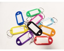 Sleutelschilden met Label – 12 Stuks in Assorti Kleuren – Sleutelhangers met Naamkaartje – TOOLTECH