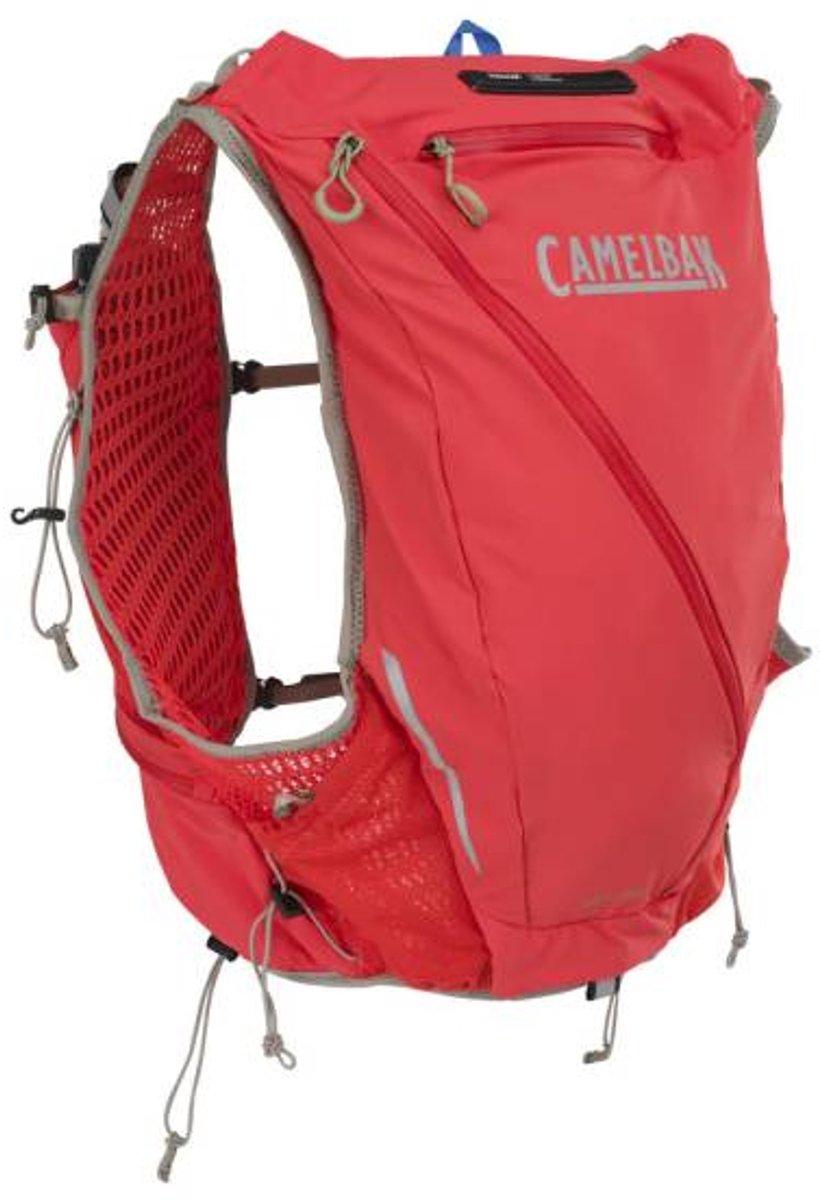 CamelBak Apex Pro Run Vest - M - Drinkrugzak 12 L - Inclusief 2 Quick Stow flessen 500 ml - Hardloopvest - Reflecterend - Scarlet Rood