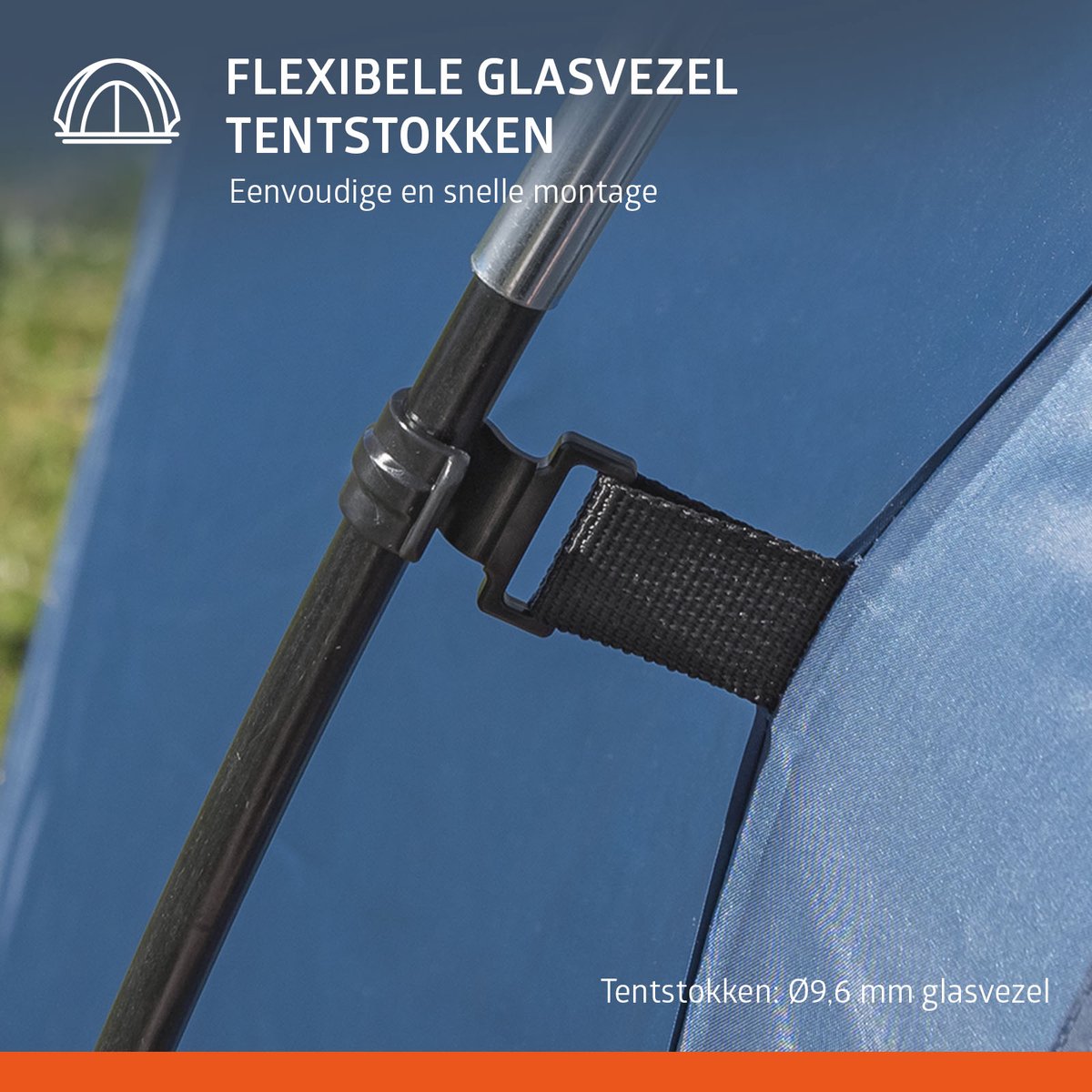 Campout 6 Persoons Familietent Koepeltent Vis-à-Vis – 2 Slaapcabines – 5000 mm Waterdicht – Uitneembaar Grondzeil - Grote Leefruimte – Incl. Luifel – foto 6
