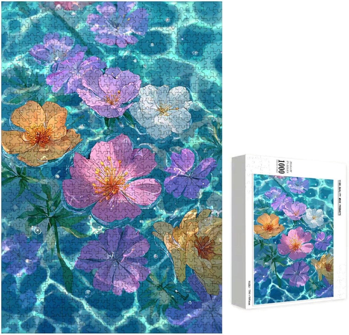 Houten Puzzel - 3000 Stukjes - Ontspannende Hobby - Premium Lindehout - 111 x 87 cm - Bloem en Zee