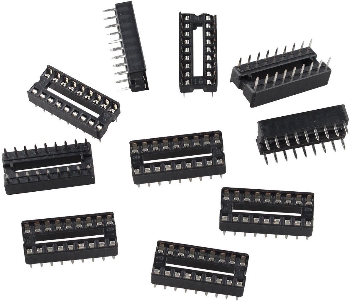 10 Stuks 18-Pin 2.54mm Pitch DIP/DIL IC Sockets - Solder Type Adapter voor Elektronica en DIY Projecten
