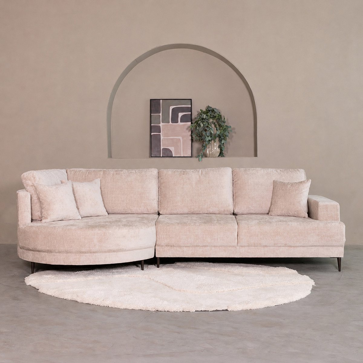 LABEL51 Stella Hoekbank - Naturel - Nano - Loungebank Links - -