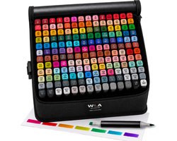 WLA Marker168 - Alcohol Markers - 168 kleuren - Twinmarkers - Markeerstiften - Voor Kinderen en Volwassenen - Stiften