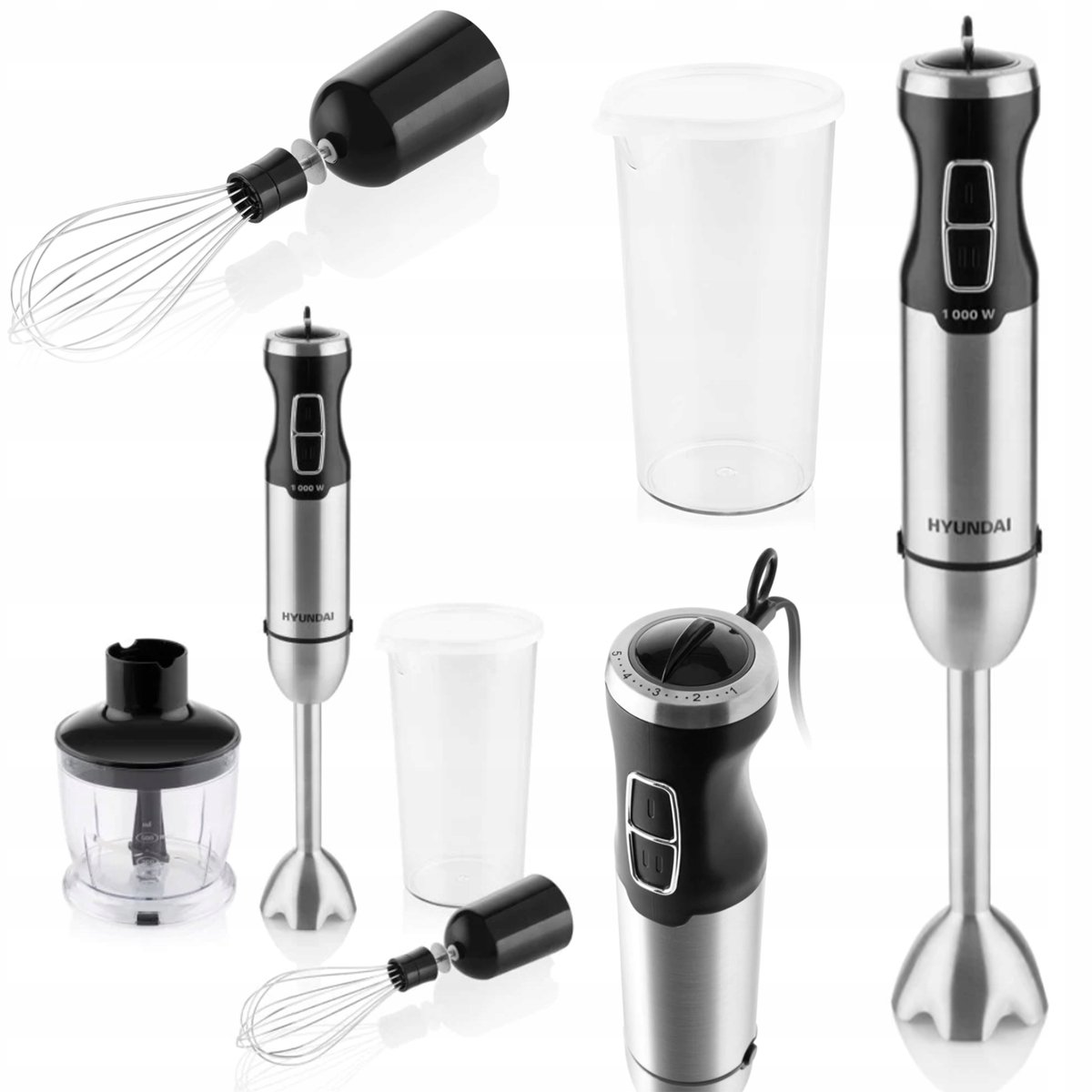Hyundai Handblender 1000W Hb1000 Inox Voor Het Mixen Van Cocktails Met Hoge Kracht