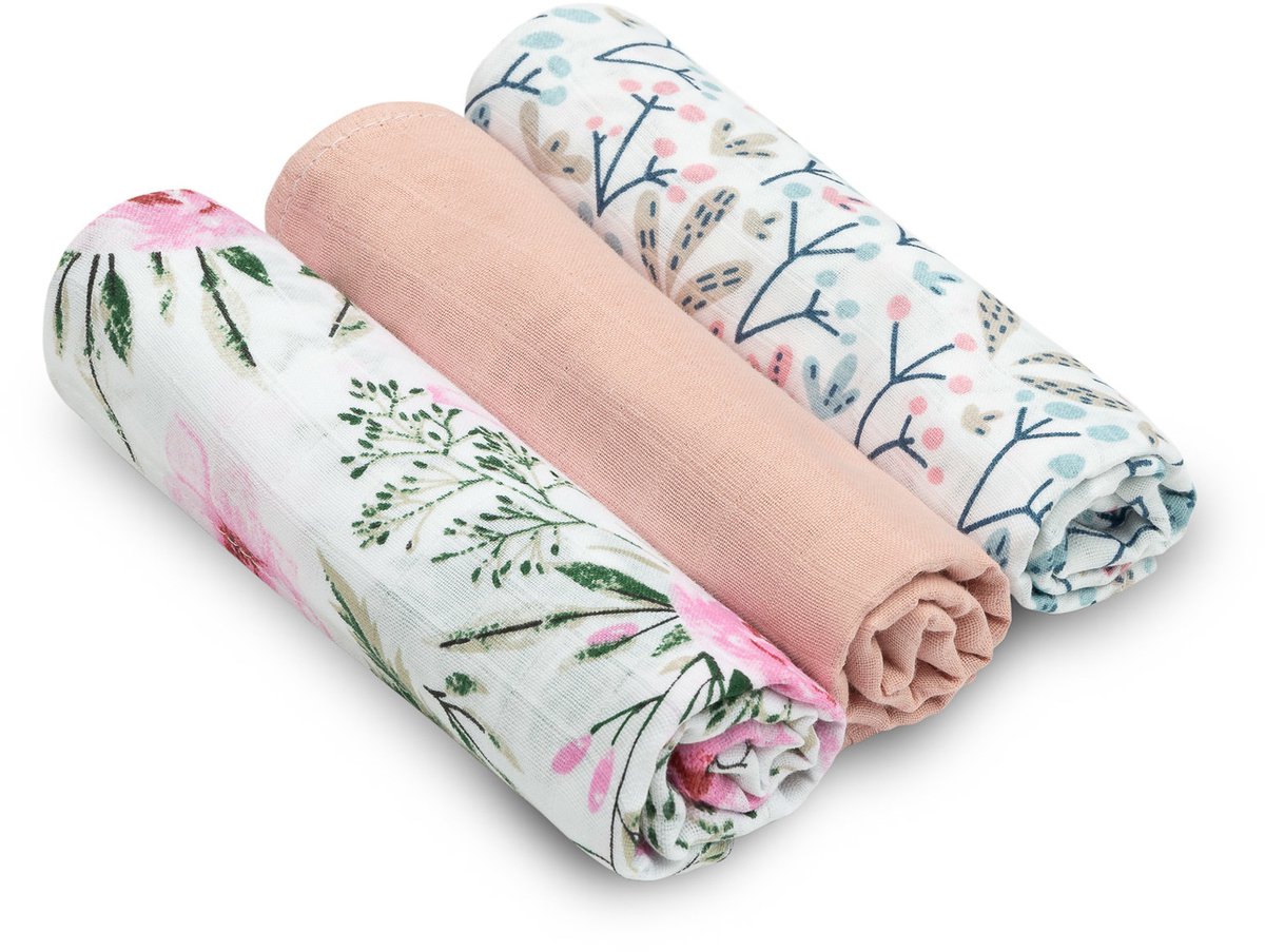 Sensillo - Muslin Luier - Roze - 3 stuks - Zacht en Hypoallergeen