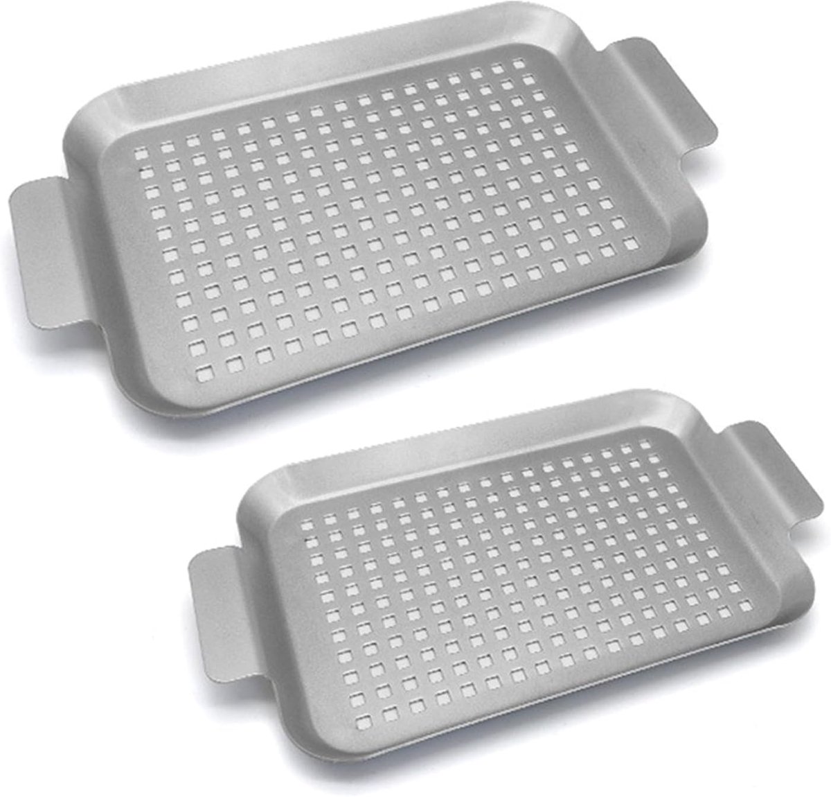 Grill Pannen Set - Bakplaten - Buiten Koken - Geperforeerd Ontwerp - 2 Maten - Metaal