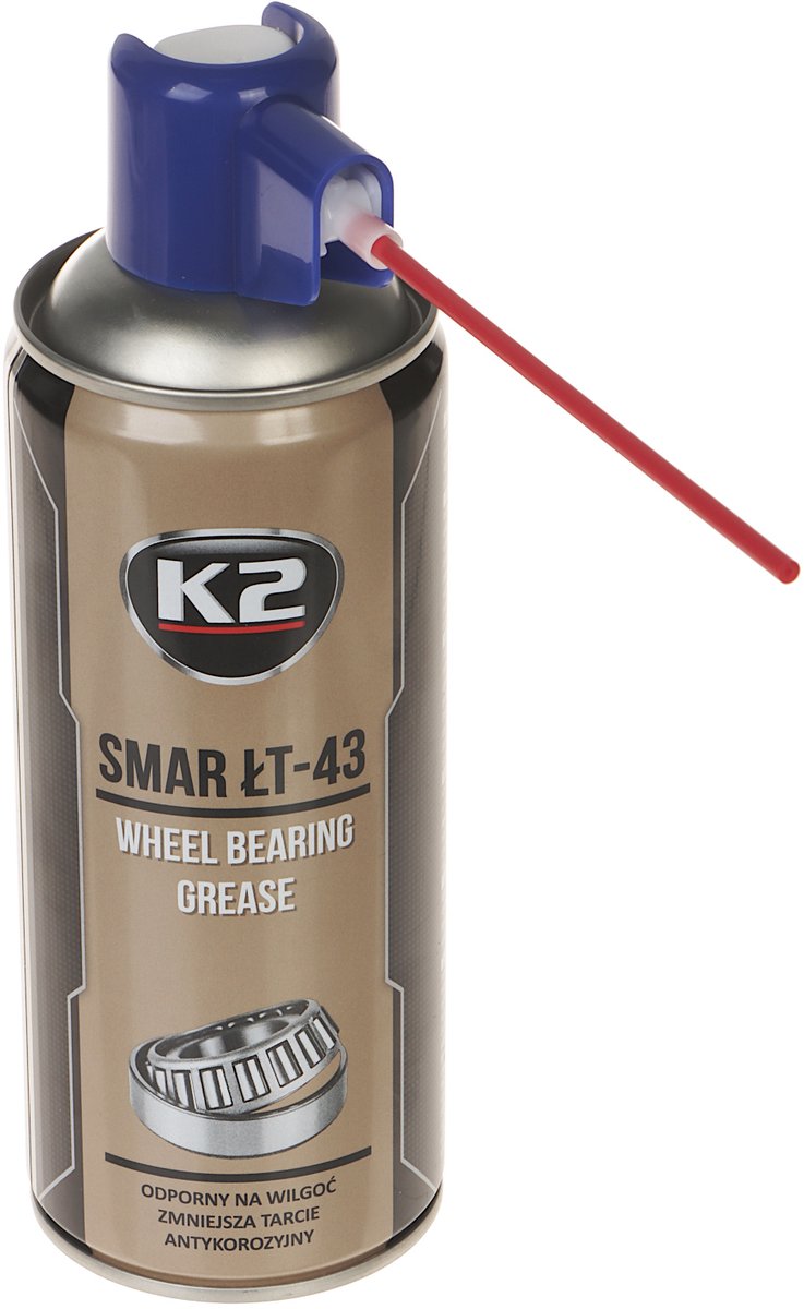 K2 LT-43 Serie - Lithium Lager Vet Spray - 400ml - Verhoogde Frictie Weerstand - Dubbele Applicator