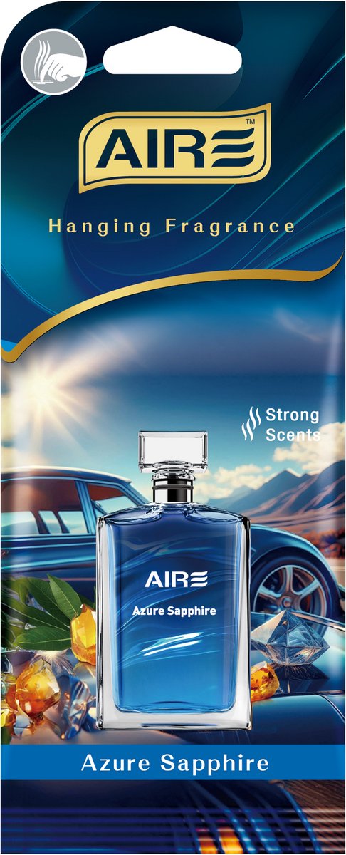 AIRE Luchtverfrisser AZURE SAPPHIRE hanger card voor auto en huis. Sterk geurend