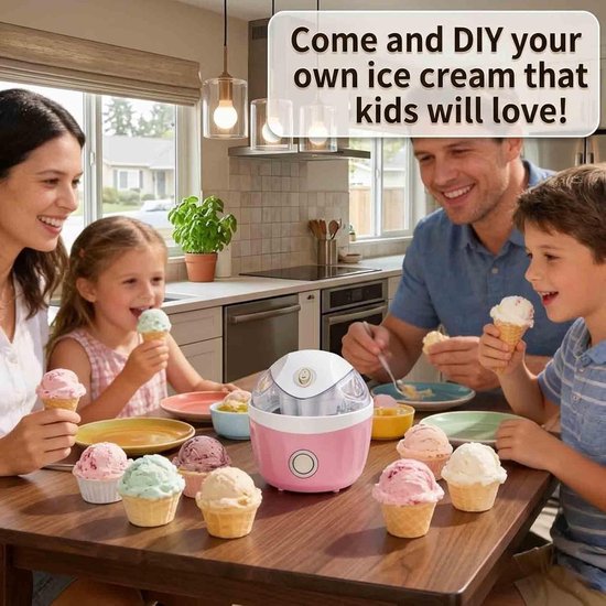 Mini IJsmachine - Dessertmaker - Zelf Desserts Maken - Snelle Bereiding - 500 ml - Blauw — afbeelding 5
