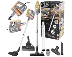 Steelstofzuiger met Snoer – Zakloze Stofzuiger 800W – 17.000 Pa Zuigkracht – 1,5L – Adler AD7036