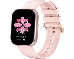 Sytifro Smartwatch dames met Bluetooth Bellen - horloge dames met 1.83 Inch HD Scherm - Hartslagmeter - Slaapmonitor - Stappenteller - IP68 Waterdicht - Geschikt voor iOS & Android - Roségoud