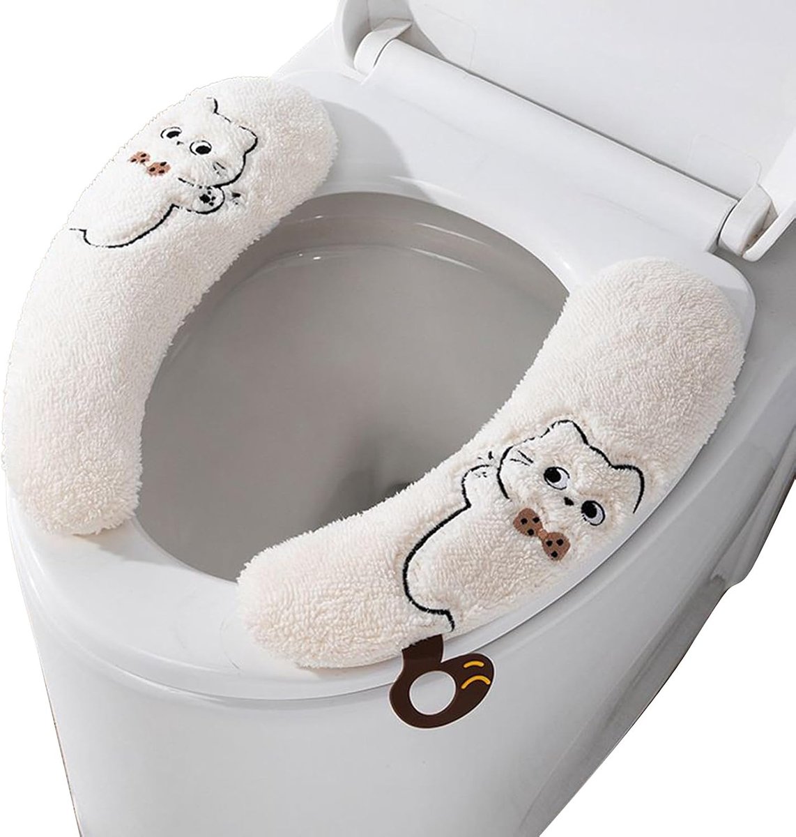 Toiletbril Bekleding - Zachte Kussens - Comfort Verwarmen - Zelfklevend & Wasbaar - 1 Paar - Grijs