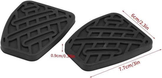 Pedaalhoezen Rubber - Rem en Koppelingspedaal - Veiliger Rijden - Hoge Slijtvastheid - 77 mm Lengte - Zwart — afbeelding 3
