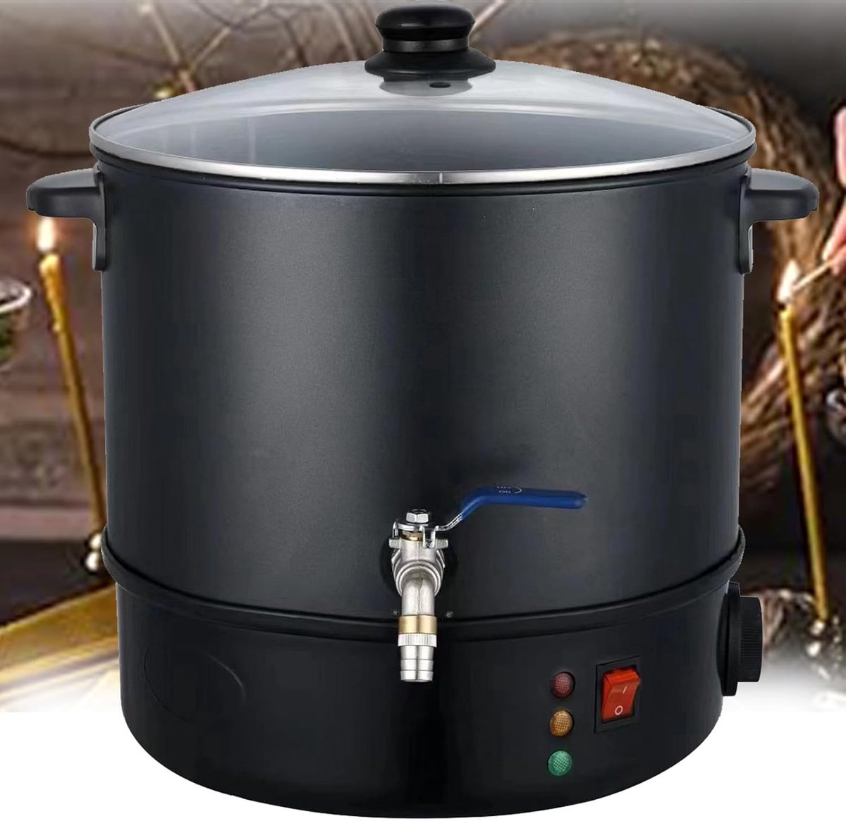 Kaars Wax Smelter - Smeltpot Tuit - Kaarsen Maken - Verwarmde Kraan - 8 Liter Capaciteit - Zilver