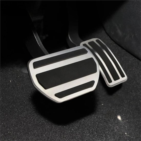 Auto Pedaal Covers - Pedaal Pads - Verbeterde Grip - Antislip Oppervlak - 3 Delig Set - Zilver Zwart — afbeelding 3