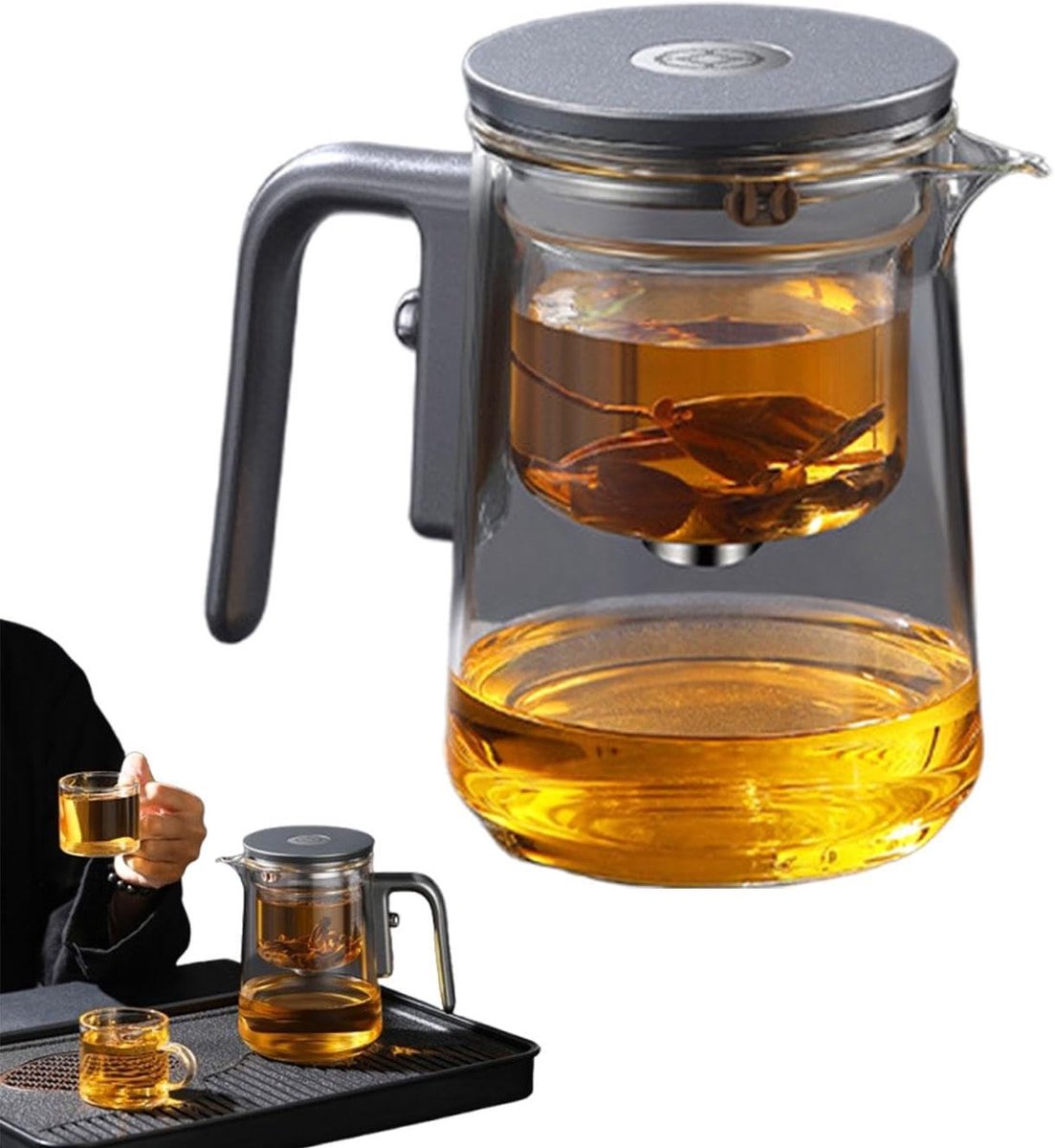 Theepot met Infuser - Thee Ketel - Losse Thee - Lekvrij Ontwerp - 600 ml - Multikleur